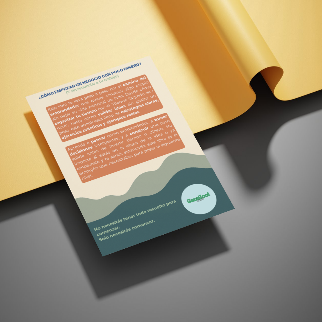 eBook ¿Cómo Empezar Un Negocio Con Poco Dinero? (Y Sin Renunciar A Tu Trabajo) + 3 Bonos exclusivos